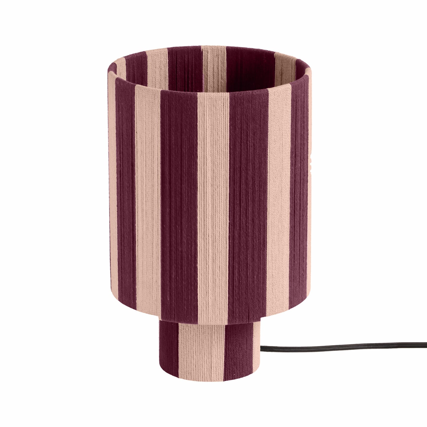 pomp purple and pink striped cotton table lamp