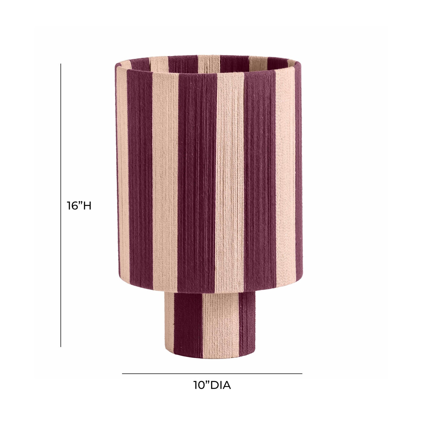 pomp purple and pink striped cotton table lamp