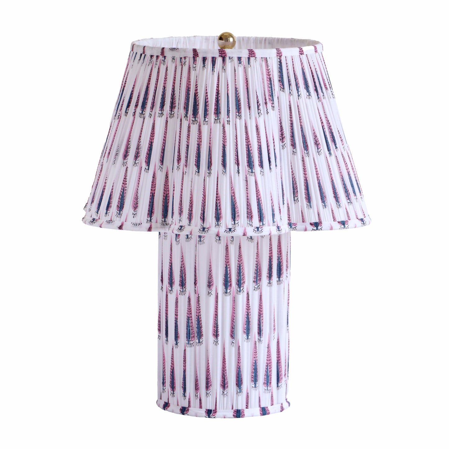 britt purple and white streaked cotton table lamp