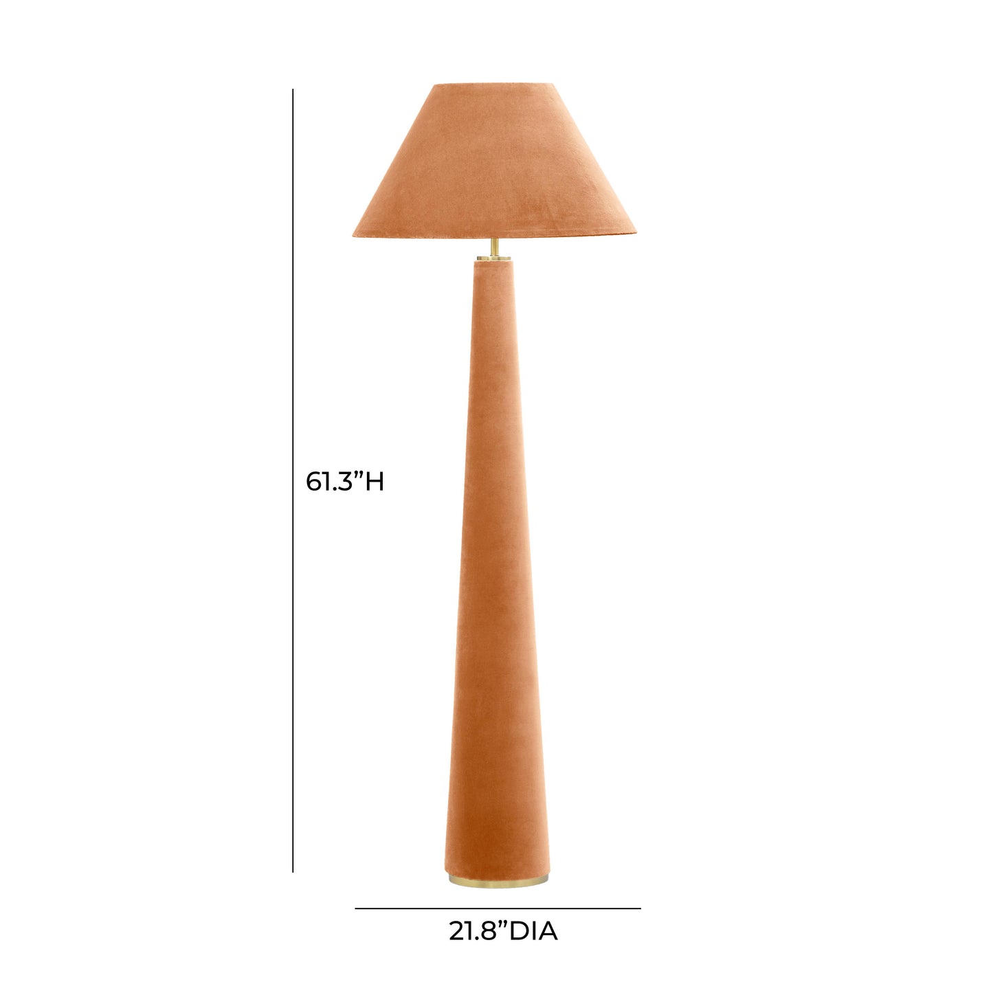 britt terracotta velvet floor lamp