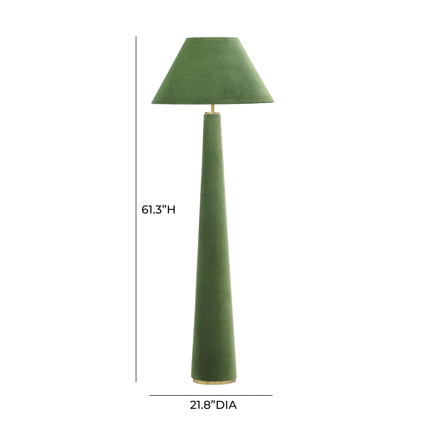 britt moss green velvet floor lamp