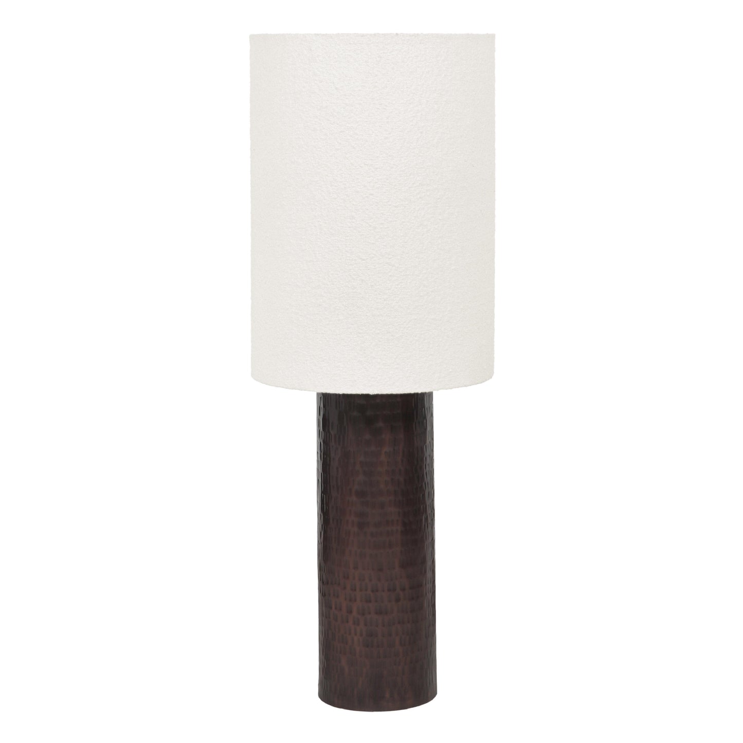 memphis boucle & hammered bronze metal floor lamp