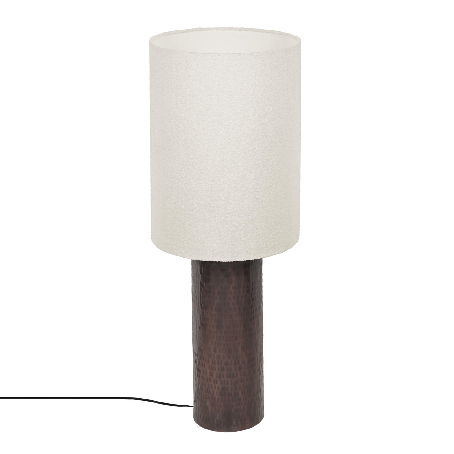 memphis boucle & hammered bronze metal floor lamp