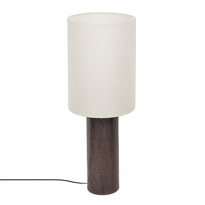 Memphis Boucle & Hammered Bronze Metal Floor Lamp