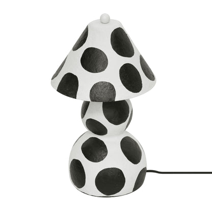 Nero Black and White Papier Mache Table Lamp