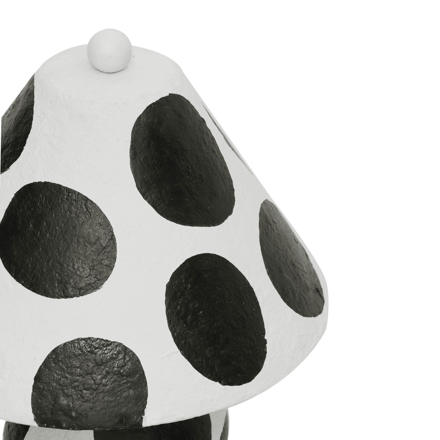 nero black and white papier mache table lamp