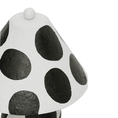 Nero Black and White Papier Mache Table Lamp