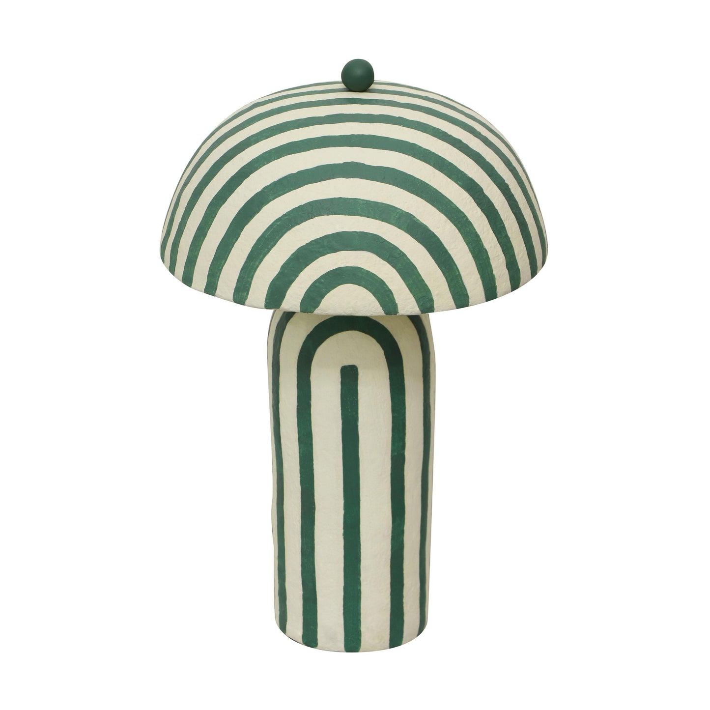 nero dark green striped papier mache table lamp