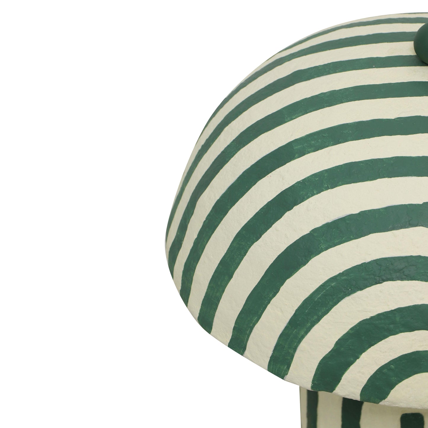 nero dark green striped papier mache table lamp