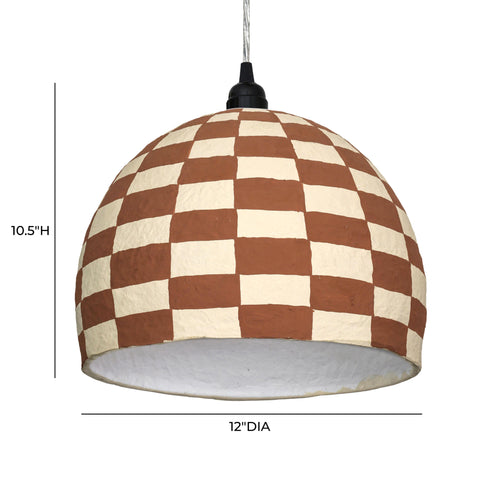 Sabine Valois White and Terracotta Cotton Mache Pendant Lamp - image 6