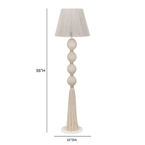 Rosalie Siena White Cotton Floor Lamp - image 6