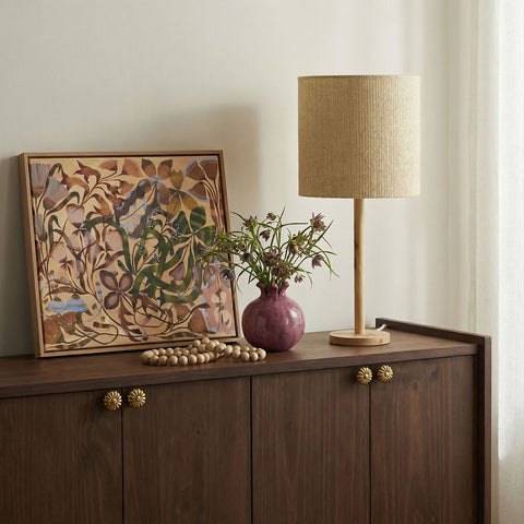 Arielle Monaco Natural Burl and Raffia Contract-Grade Table Lamp - image 2
