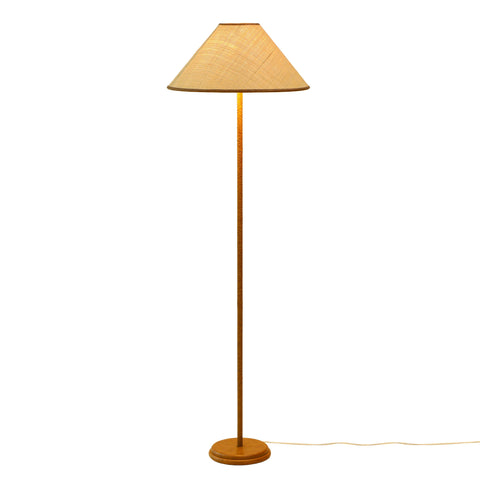 Colette Marlowe Natural Vegan Leather and Raffia Contract-Grade Floor Lamp - image 4