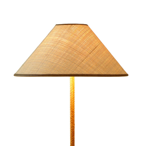 Colette Marlowe Natural Vegan Leather and Raffia Contract-Grade Floor Lamp - image 5