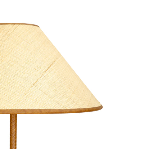 Colette Marlowe Natural Vegan Leather and Raffia Contract-Grade Floor Lamp - image 6