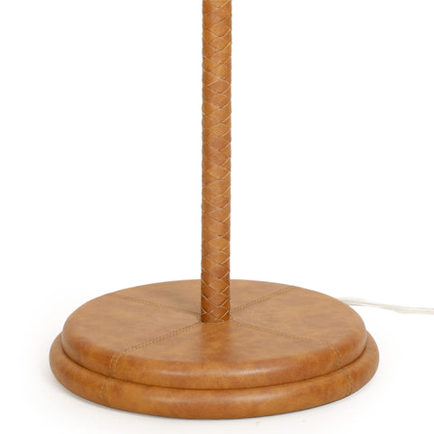 Colette Marlowe Natural Vegan Leather and Raffia Contract-Grade Floor Lamp - image 7