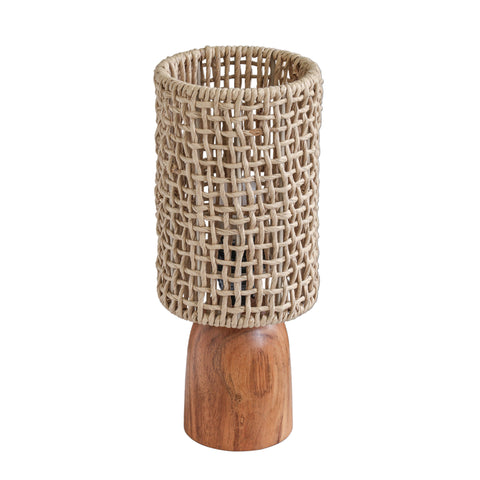 Lucienne Marlowe Natural Raffia and Wood Small Table Lamp - image 3