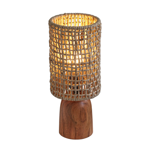 Lucienne Marlowe Natural Raffia and Wood Small Table Lamp - image 4