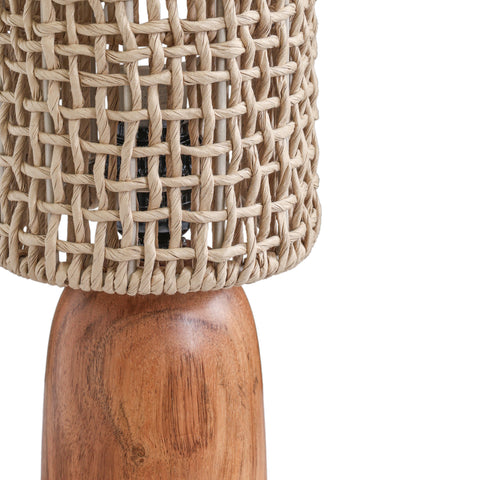 Lucienne Marlowe Natural Raffia and Wood Small Table Lamp - image 5