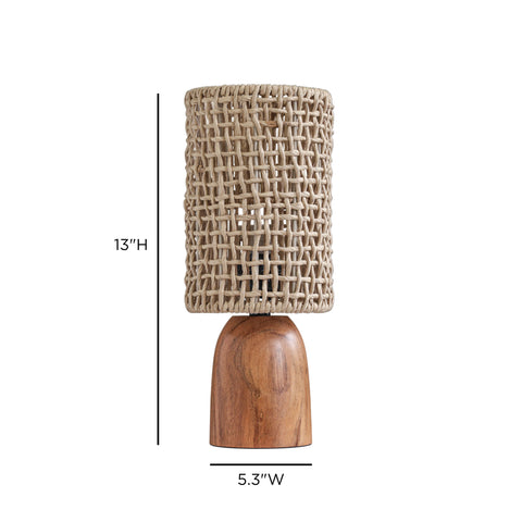 Lucienne Marlowe Natural Raffia and Wood Small Table Lamp - image 6
