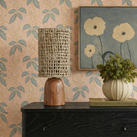 Lucienne Marlowe Natural Raffia and Wood Small Table Lamp - image 2