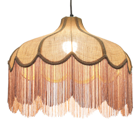 Florence Castaigne Jute Fringed Scalloped Pendant Light - image 3