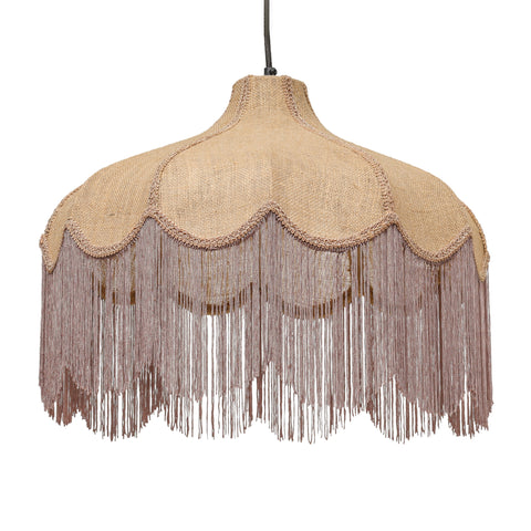 Florence Castaigne Jute Fringed Scalloped Pendant Light - image 4