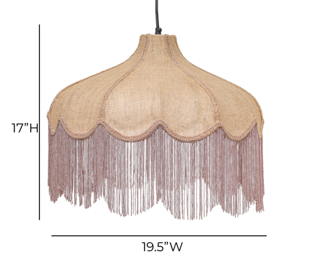 Florence Castaigne Jute Fringed Scalloped Pendant Light - image 6