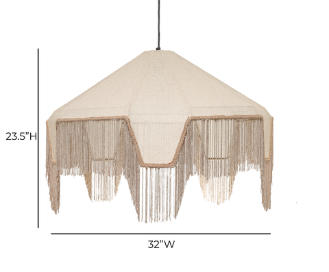 Florence Castaigne Fabric Fringed Angled Pendant Light - image 6