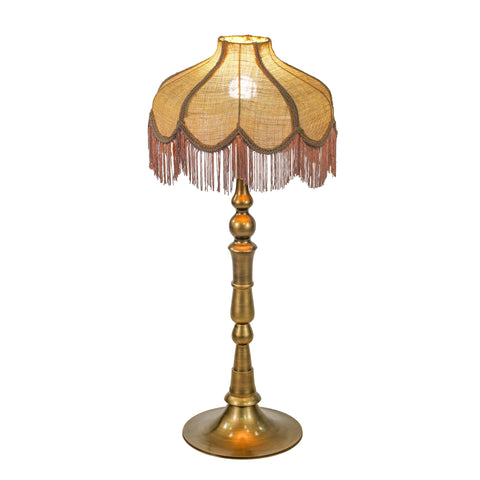 Florence Castaigne Jute Fringed Scalloped Table Lamp - image 3