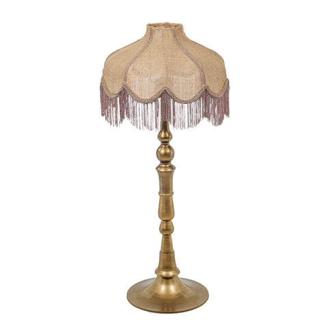 Florence Castaigne Jute Fringed Scalloped Table Lamp - image 4
