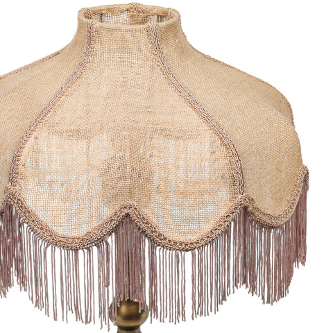 Florence Castaigne Jute Fringed Scalloped Table Lamp - image 5