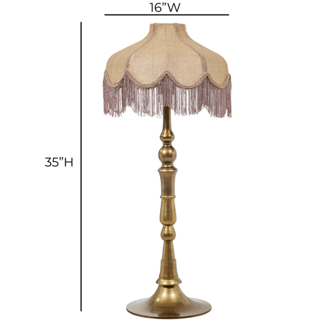 Florence Castaigne Jute Fringed Scalloped Table Lamp - image 6
