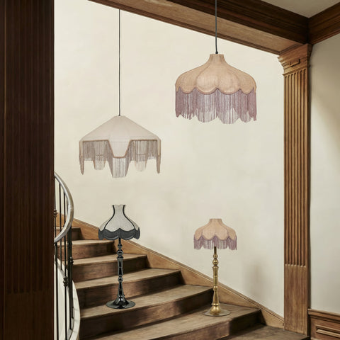 Florence Castaigne Jute Fringed Scalloped Table Lamp - image 2
