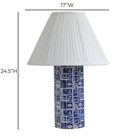Rosalie StClair Blue Pleated Table Lamp - image 6
