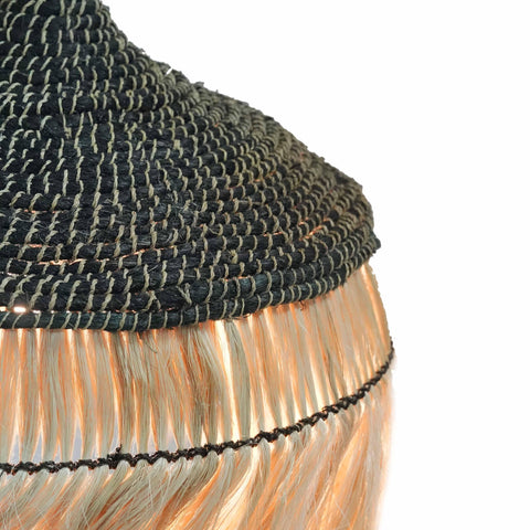 Alessia Valois Natural and Black Upcycled Abaca Pendant Lamp - image 3