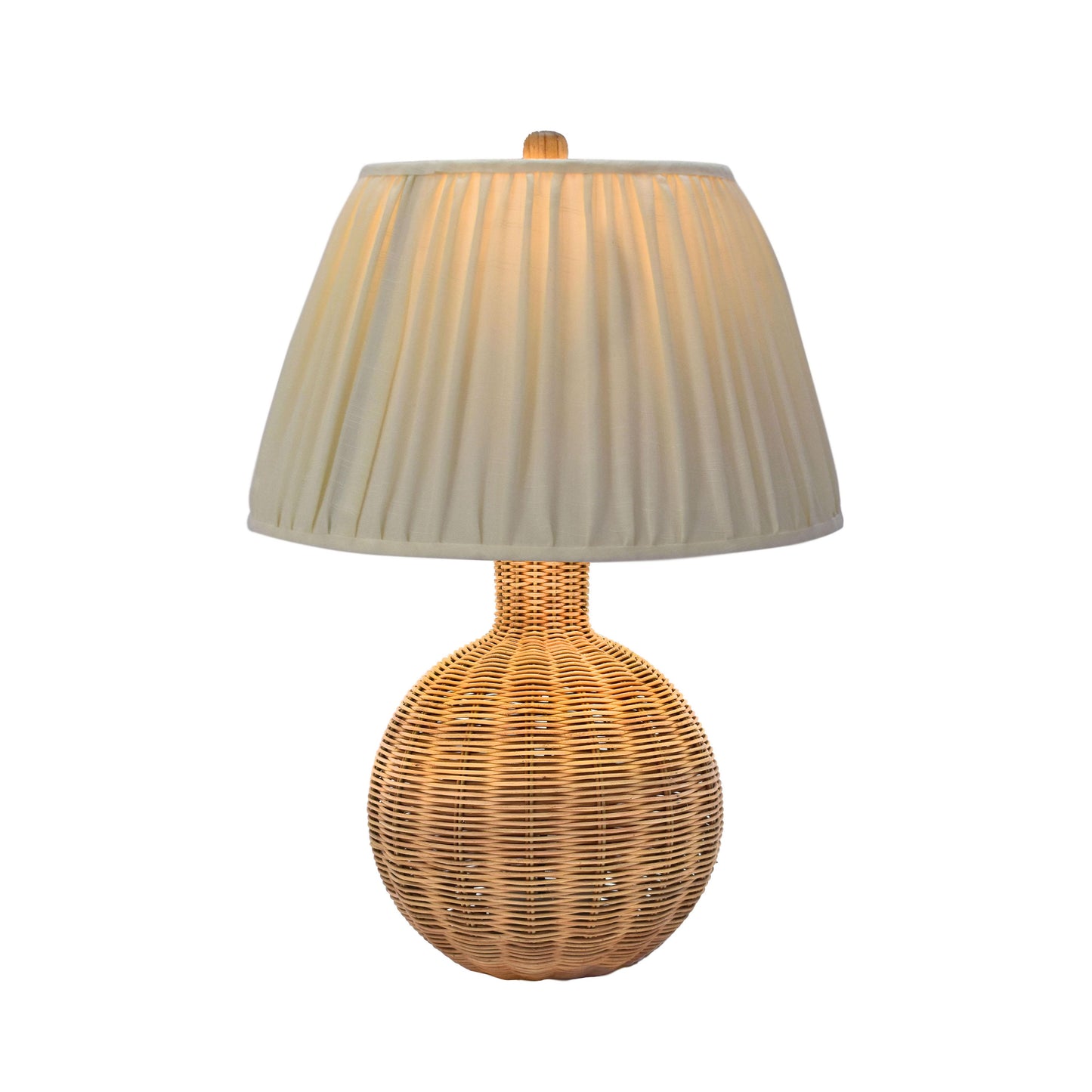 klondike cream & natural rattan table lamp