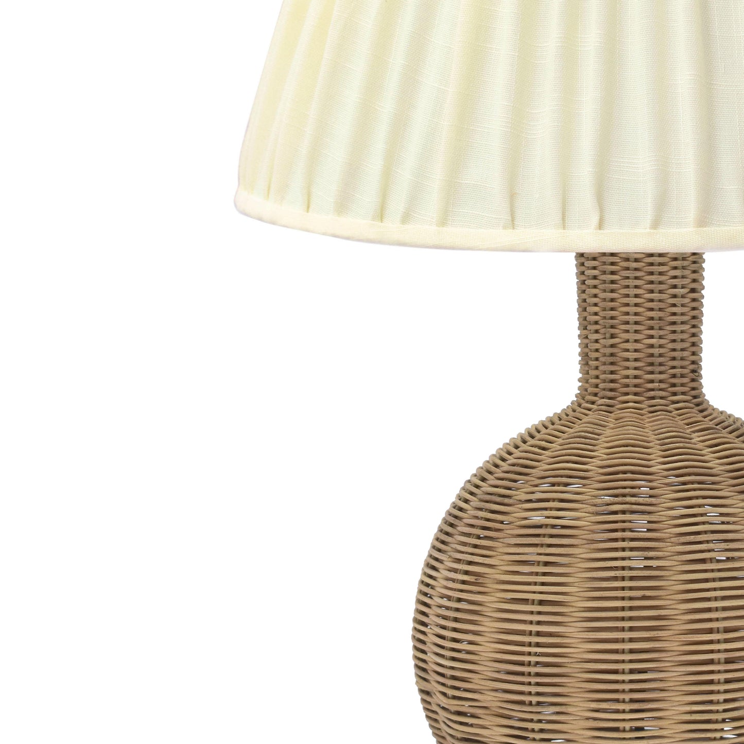 klondike cream & natural rattan table lamp