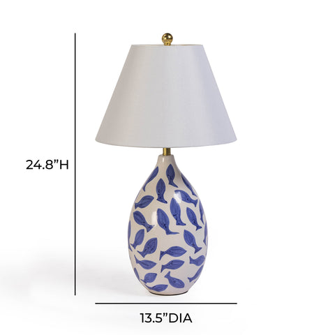 Anais Sorrento White &amp; Blue Ceramic Table Lamp - image 6