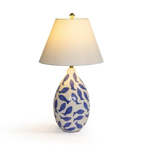 Anais Sorrento White &amp; Blue Ceramic Table Lamp - image 3