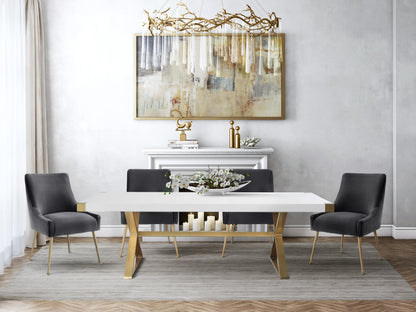 Dottie White Lacquer Dining Table