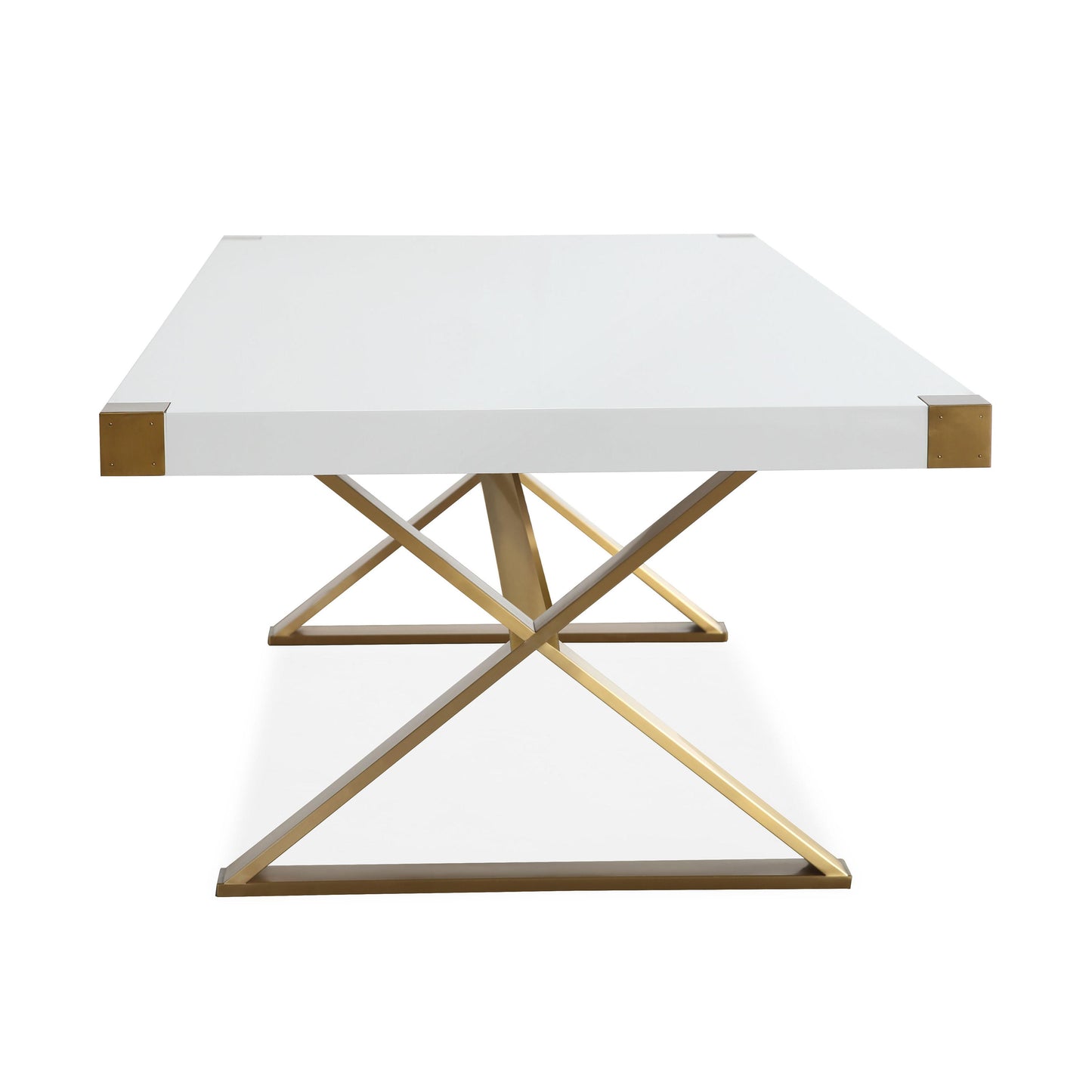 dottie white lacquer dining table