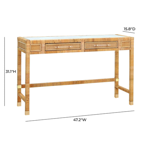Arielle Bellamy 47" Woven Rattan Desk - image 7
