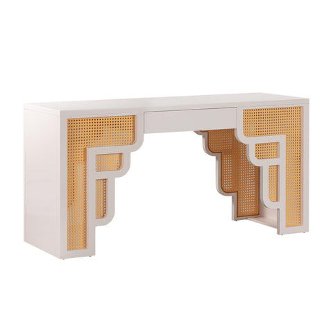 Arielle Valois 62" Rattan Executive Desk With Drawer - image 1