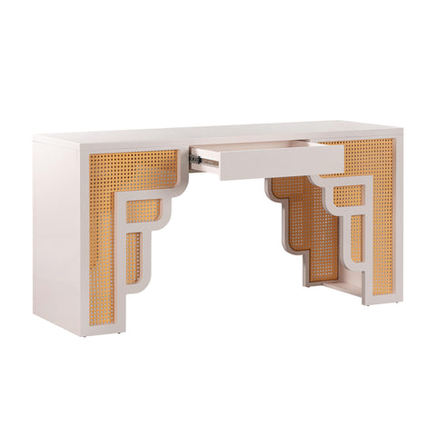 Arielle Valois 62" Rattan Executive Desk With Drawer - image 4