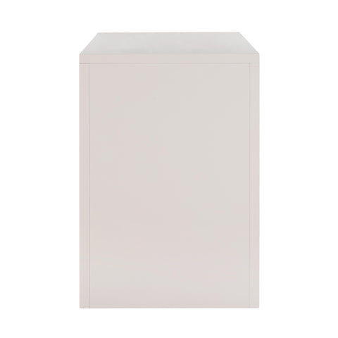 Cube Cream & Rattan Executive Desk