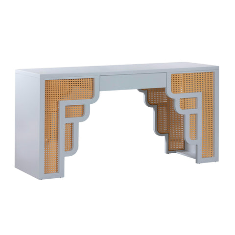 Arielle Valois 62" Rattan Executive Desk With Drawer - image 1