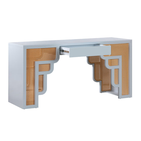 Arielle Valois 62" Rattan Executive Desk With Drawer - image 4