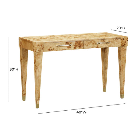 Valentina Capri 48" Burl 2-Drawer Work Desk - image 8