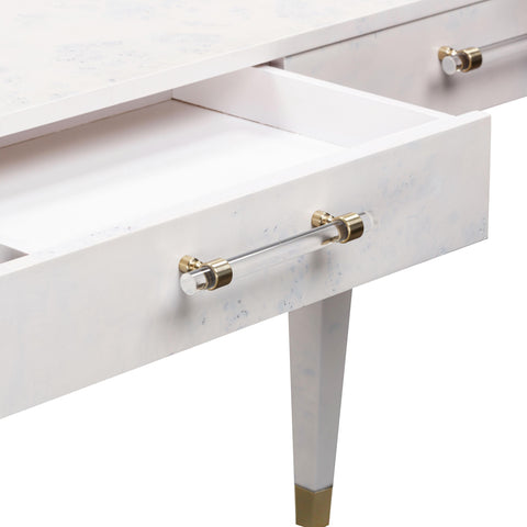 Vanessa White Burl Work Desk